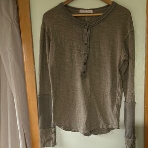 We The Free Olive Henley Top